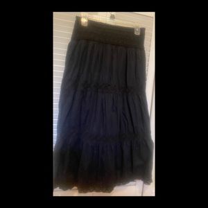 St. John’s Bay Black Broomstick Skirt Sz S